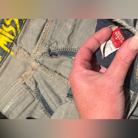 Luxury miss sixty y2k double zip paint jeans size 29 - Picture 4 of 4